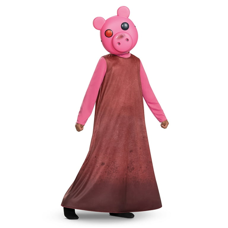 Roblox Game Piggy Boy's Halloween Costume Robe & Mask Horror Scary Large  10-12