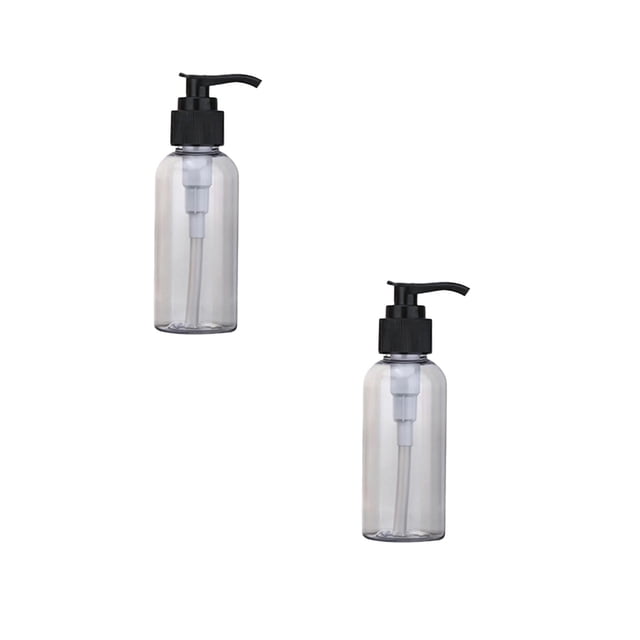 Oleegame 2PC Glass Bottle Empty Lotion Pump Bottles Refillable Plastic Containers Clear Great For Soap Shampoo Lotions Liquid Body Soap And Massage Oil's