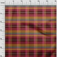 thumbnail image 2 of oneOone Viscose Chiffon Maroon Fabric Madras Check Craft Projects Decor Fabric Printed By The Yard 42 Inches Wide, 2 of 4