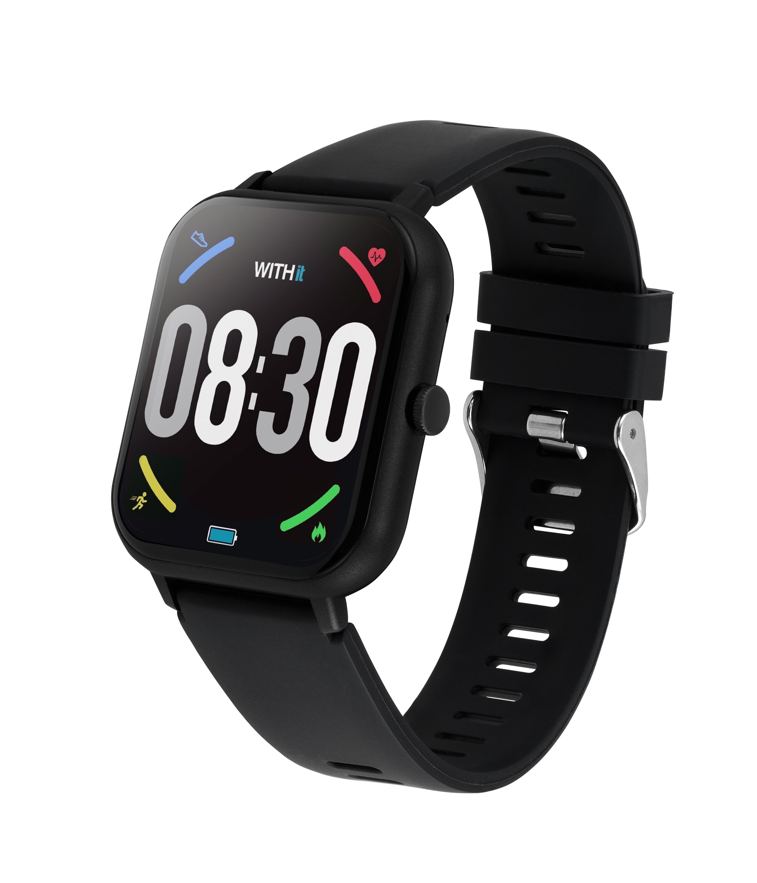 WITHit EXA Series Touch Screen Smartwatch with Black Silicone Band and over 25 Built-In Features