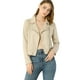thumbnail image 1 of Chaquecorde mujer Soft Moto Zip Up Pockets Chaquetas de motociclisde gamusintétiBeige S, 1 of 6