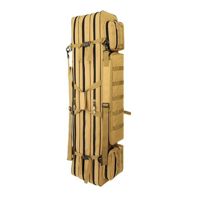S SERENABLE Fishing Pole Case Large Capacity Fishing Accessories 3 Layer Fishing Rod Bag Khaki