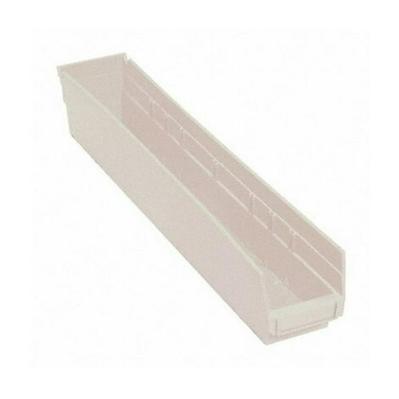 Quantum Storage QSB105IV Economy 4 in. Shelf Bin, Ivory - 23.62 x 4.12 x 4 in.