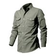 thumbnail image 4 of Denim Jacket For Men Shirt Long Sleeve Lapel Solid Color Pocket Large Size Shirt Wind Breaker Jackets Mens,Mint Green,S, 4 of 5