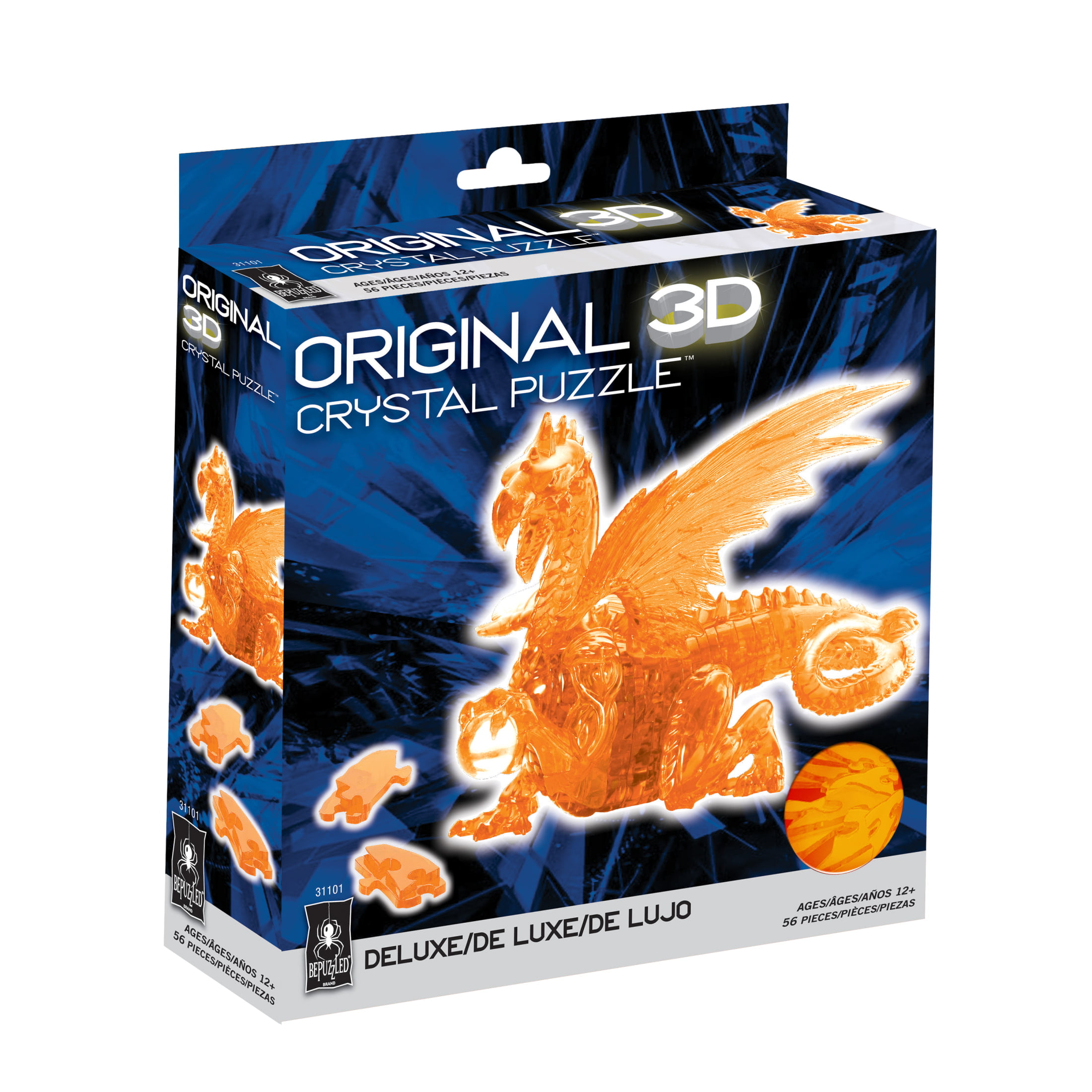 3D Crystal Puzzle - Dragon (Red): 56 Pcs