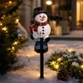 thumbnail image 6 of Christmas Solar Pathway Lights, Snowman Solar Stake Light Outdoor, Waterproof Warm White LED Ground Light with Solar Panel Auto Dusk to Dawn for Lawn Garden Yard Decor Iron 19.7 in, 6 of 7