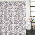 thumbnail image 2 of Xipuska Haze Blue Leaf Shower Curtain - Water Repellent Fabric Shower Curtains Washable, Retro Farmhouse Plant Floral Branch Decorative Polyester Cloth Bathroom Curtains Modern Bath Decor 66"x72", 2 of 6