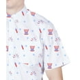 thumbnail image 3 of Visive Mens Big And Tall Short Sleeve Button Shirt, Printed Fire works Shirts, 3 of 7