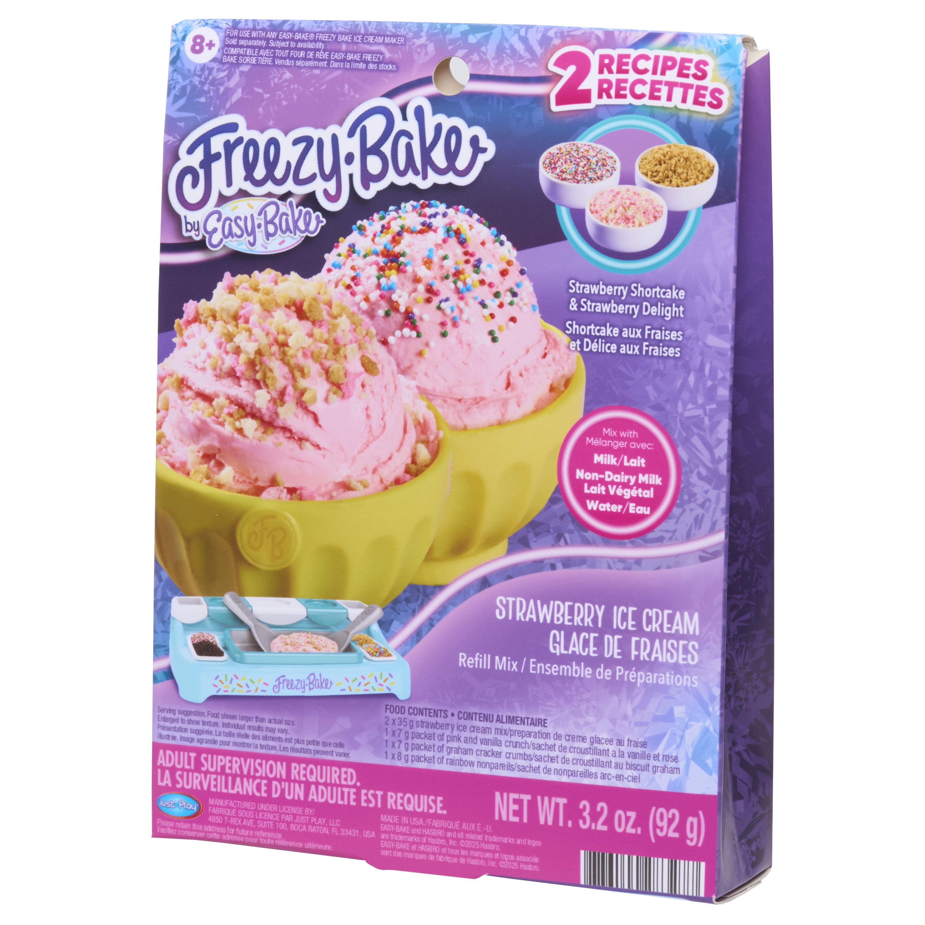 Freezy-Bake Strawberry Ice Cream Mix - Strawberry Shortcake and Strawberry Delight