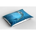 thumbnail image 2 of Ambesonne Ocean Pillow Sham 2 Pack, Mermaid Myth Creature, 30"x20", Blue, 2 of 3