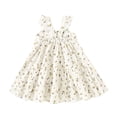 thumbnail image 3 of Letdown Toddler Baby Girls Rainbow Dress Princess Ruffle Sleeveless Beach Butterfly Sundress with Floral Print Smock Beach Boho Casual A-line Dresses, 3 of 8