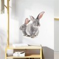 thumbnail image 2 of Calcomanías de pared de conejo realistas, pegatinas de pared de conejito, dormitorio, sala de estar, TV, pared, decoración de puerta, murales (conejo real) Sincero Electrónica, 2 of 4