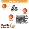 thumbnail image 2 of Phoenix Top-Notch Tools 25 Pc. M6 Flat Head Screws with M6 Hex Nuts, Heavy-Duty 304 Stainless Steel Machines screws, 20mm Thread Length, Fits Cable Clamps, TV Mounting, Wall Mounts, 2 of 7