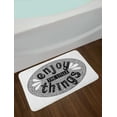 thumbnail image 2 of Enjoy the Little Things Bath Mat, Greyscale Expression Lettering with Swirls and Teardrops, Plush Bathroom Decor Mat with Non Slip Backing, 29.5" X 17.5", Grey Black and White, by Ambesonne, 2 of 2