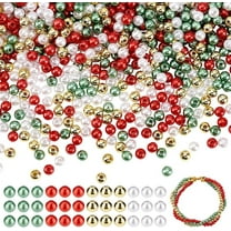 1 Box 2000 Pcs Colorful Pearl Beads 4mm Acrylic Round Imitation Pearl Beads Red Green Gold White Loose Spacer Beads Small Beads for Jewelry Making DIY Craft Earrings