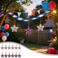 thumbnail image 3 of LHNFT Felt Fabric Stars Hanging Ornament, 12 Pieces Set, 4th of July Patriotic Fabric Star Ornament, Red White Blue Stars Tree Ornaments for Memorial Day Independence Day, 3 of 6