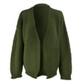 thumbnail image 4 of Wang6 Womens Chunky Plus Size Cardigan Sweaters Fall Pink Open Front Knit Sweater Long Sleeve Knitted Tops Causal V Neck Solid Outwear Green XL, 4 of 5