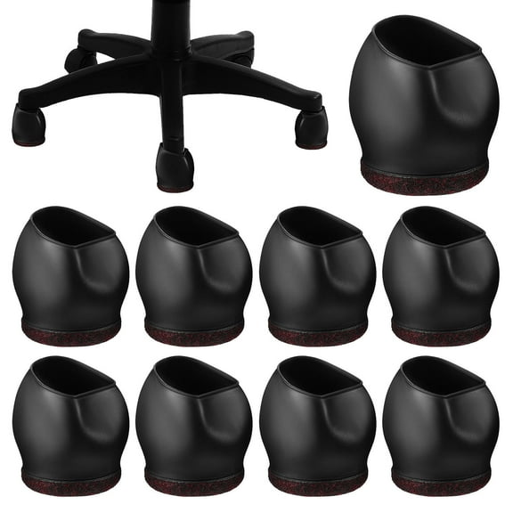 BESTOYARD 10pcs Chair Leg Floor Protectors TPE Black Covers for Office Equipment
