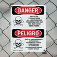 thumbnail image 5 of (2 Pack) Pesticide Storage Area Bilingual OSHA Danger Sign 7 Inch X 10 Inch Plastic Sign, Weather Resistant, UV Protected for Workplace, Business, and Construction Site, Made in the USA, 5 of 8