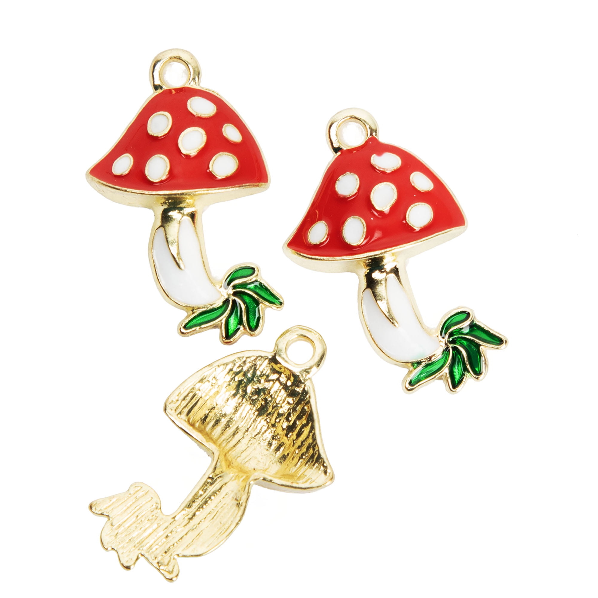 Cousin DIY Enamel Mushroom Charms, Red/White, 3 Piece, Adult, Unisex, AJM69995030