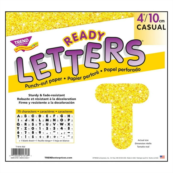 TREND Yellow Sparkle 4" Casual UC Ready Letters