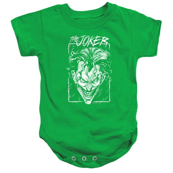 Batman Joker Storm On Green Unisex Infant Snap Suit for Baby (18 Months) Kelly Green