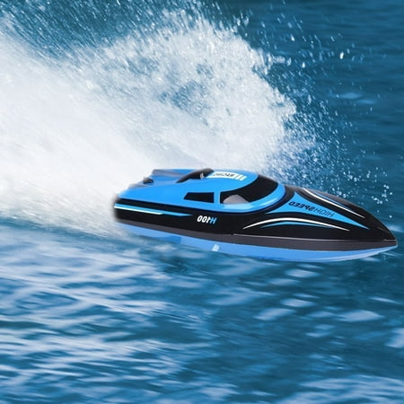 HURRISE RC Boat High Speed Racing Boat with Remote Control 2.4GHz 4 Channel 25km/h RC Boat