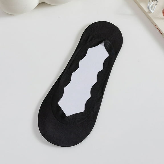 MSJUHEG No Show Socks Womens,Sheer Socks,Womens Ankle Socks,Low Cut Socks Women,Flat Socks,Ballerina Socks Non Slip Socks Lace Splice Socks Boat Socks Black One Size