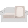 thumbnail image 3 of Fundas para cojines de asiento individuales de alta elasticidad, fundas para sofá con tela de sarga con textura jacquard (paquete de 3 para 3 cojines de sofá, gris), 3 of 5