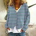 thumbnail image 2 of Striped Cardigan Sweater for Women 2024 Fashion Oversized Button Sweaters Casual Long Sleeve Outerwear Coats for Daily Lounge, 2 of 5