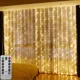thumbnail image 4 of USB Curtain Lights 8 Modes LED Curtain Fairy Lights with Remote Christmas Decorations for Home Wedding Decor New Year 2025, 4 of 5