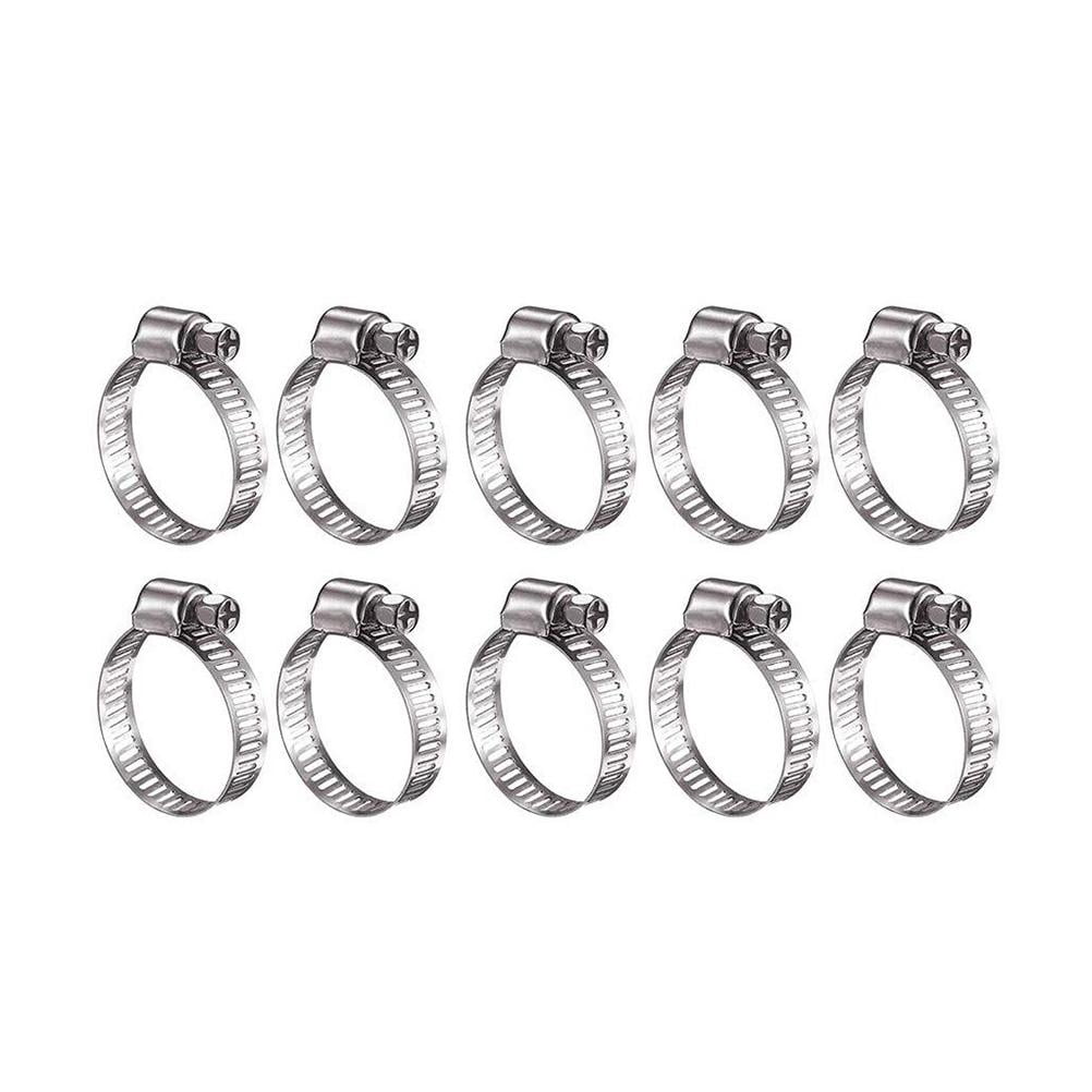 10PCS Hose Clamps Adjustable Sizes Stainless Steel Conduit Clamps for