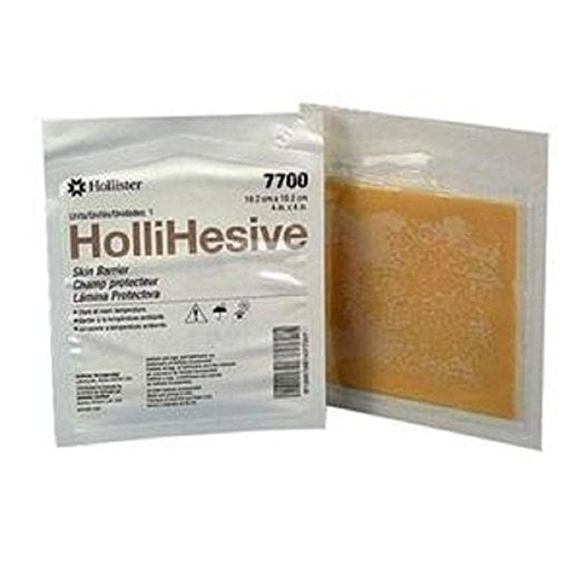 Hollihesive Ostomy Skin Barrier Standard Wear, 4'' x 4'', Box of 5