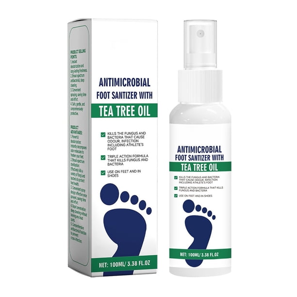 Spray para pies que mantiene los pies limpios y sin olores. Rocía zapatos y calcetines para mantener los pies secos. 100 ml.