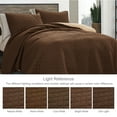 thumbnail image 5 of Exclusivo Mezcla King Size Quilt Set, 3-Piece Lightweight King Quilts Soft Bedspreads Bed Coverlets, Chocolate Brown, 104"x96", 5 of 9