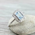 thumbnail image 5 of Dreamofdazzles Jewels 2.00 Ctw Emerald Cut Aquamarine Diamond Wedding Anniversary Engagement Band Ring 14K White Gold Plated 925 Sterling Silver 925 Sterling Silver -10, 5 of 5