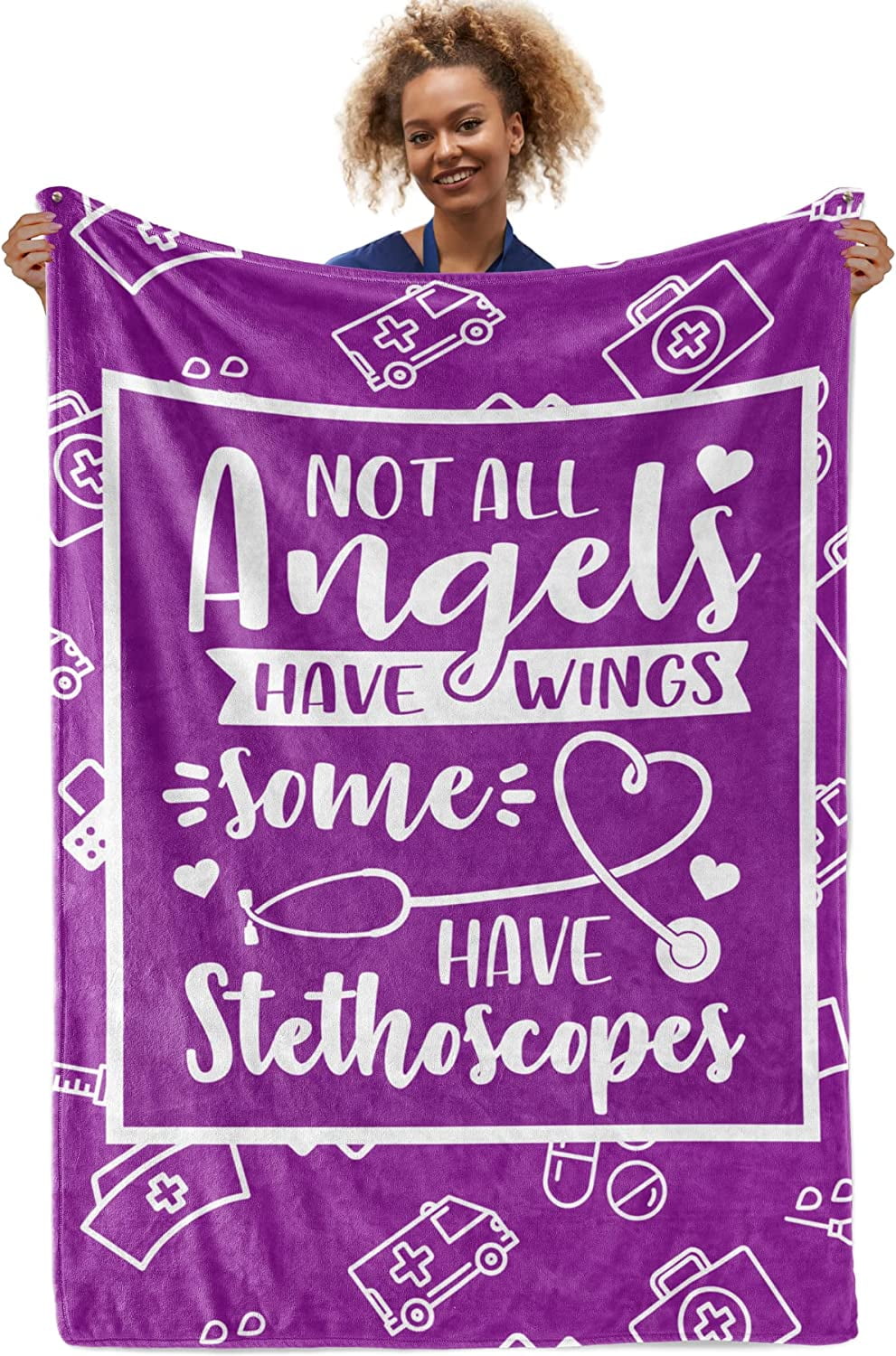 GDAKE Nurse Blanket, Warm Soft Fuzzy Blanket for Women, Nurse Gift for