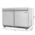 thumbnail image 3 of 48 in. Commercial Refrigerated Prep Station Cold Table, Stainless-Steel Refrigerator with 9 Pan Storage with Cover and Two Adjustable Shelves, ETL Listed, 3 of 11