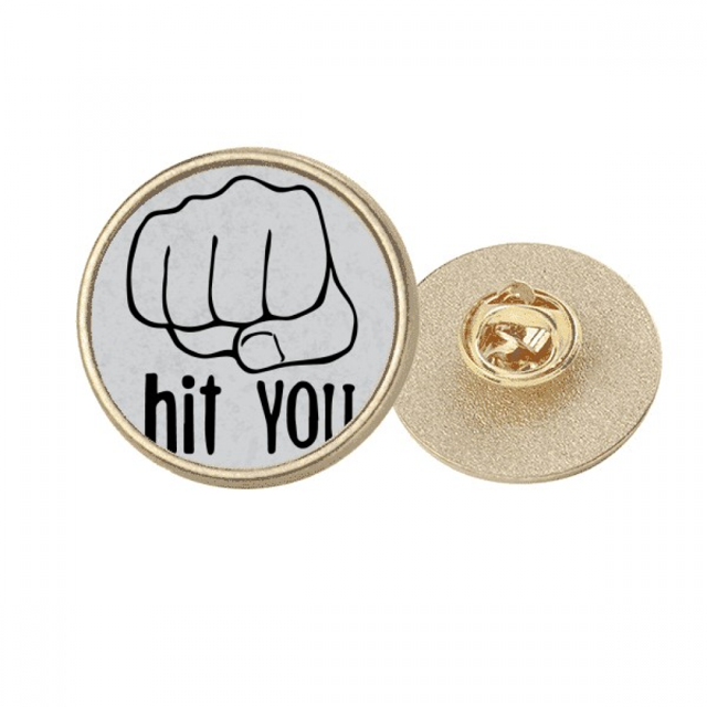 Puño Negro patrón personalizado de gesto Broche de oro metálico circular