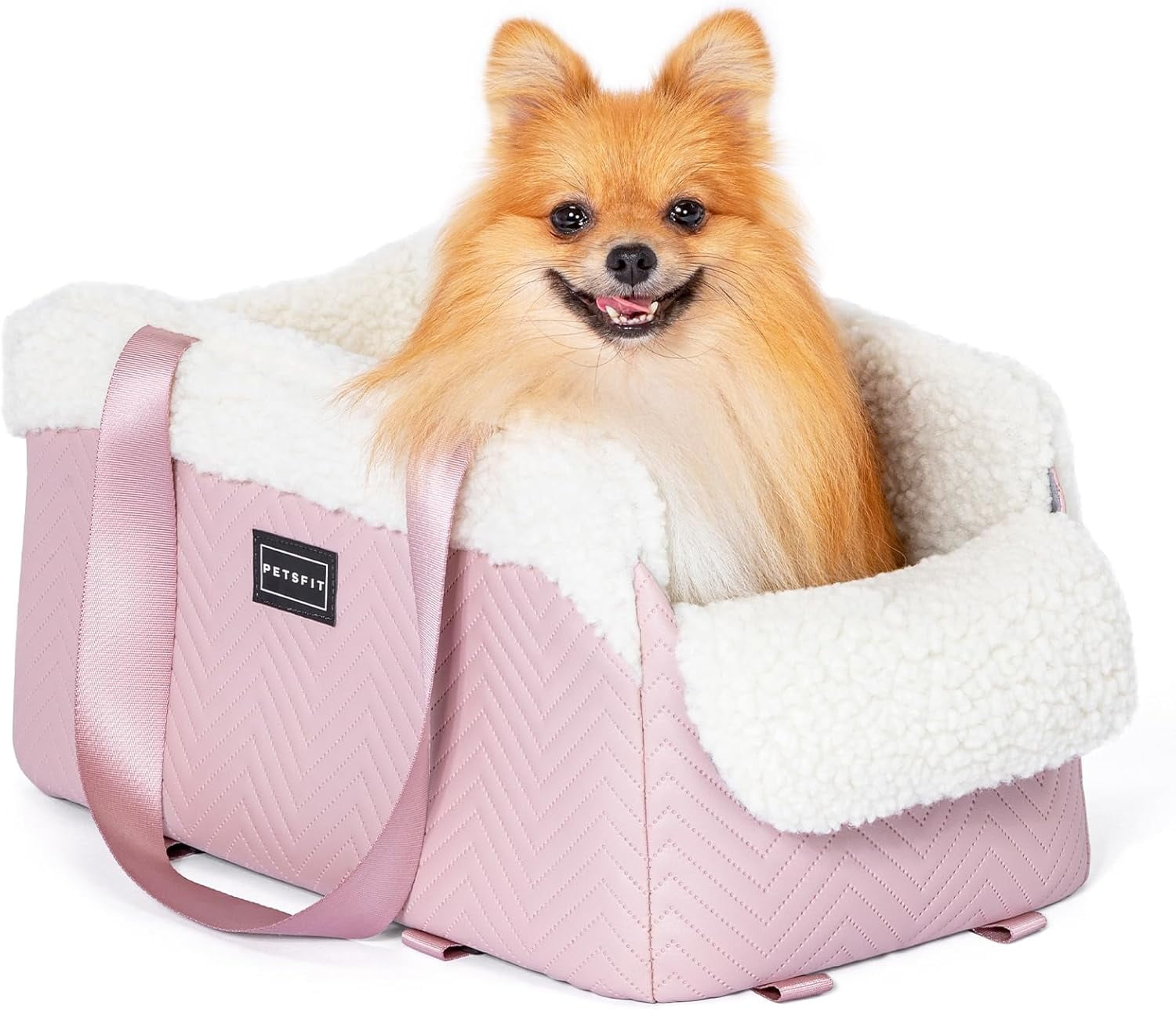 Car  Portable Console Dog  with Safety Hooks for Small Pets  to 9 lbs Pink