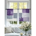 thumbnail image 4 of Abstract Purple Sheer Curtains 45 inches Long 2 Panels Set Gray Mottled Graffiti Color Block Modern Art Tiers Sheers Rod Pocket Small Window Short Curtains for Kitchen Cafe, Each 52" W x 45" L, 4 of 7
