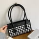 thumbnail image 3 of Bolsa de hombro para mujer, de hombro para axilas, de embrague de empalme a cuadros de PU (negro) Ehuebsd Para Estrenar, 3 of 9
