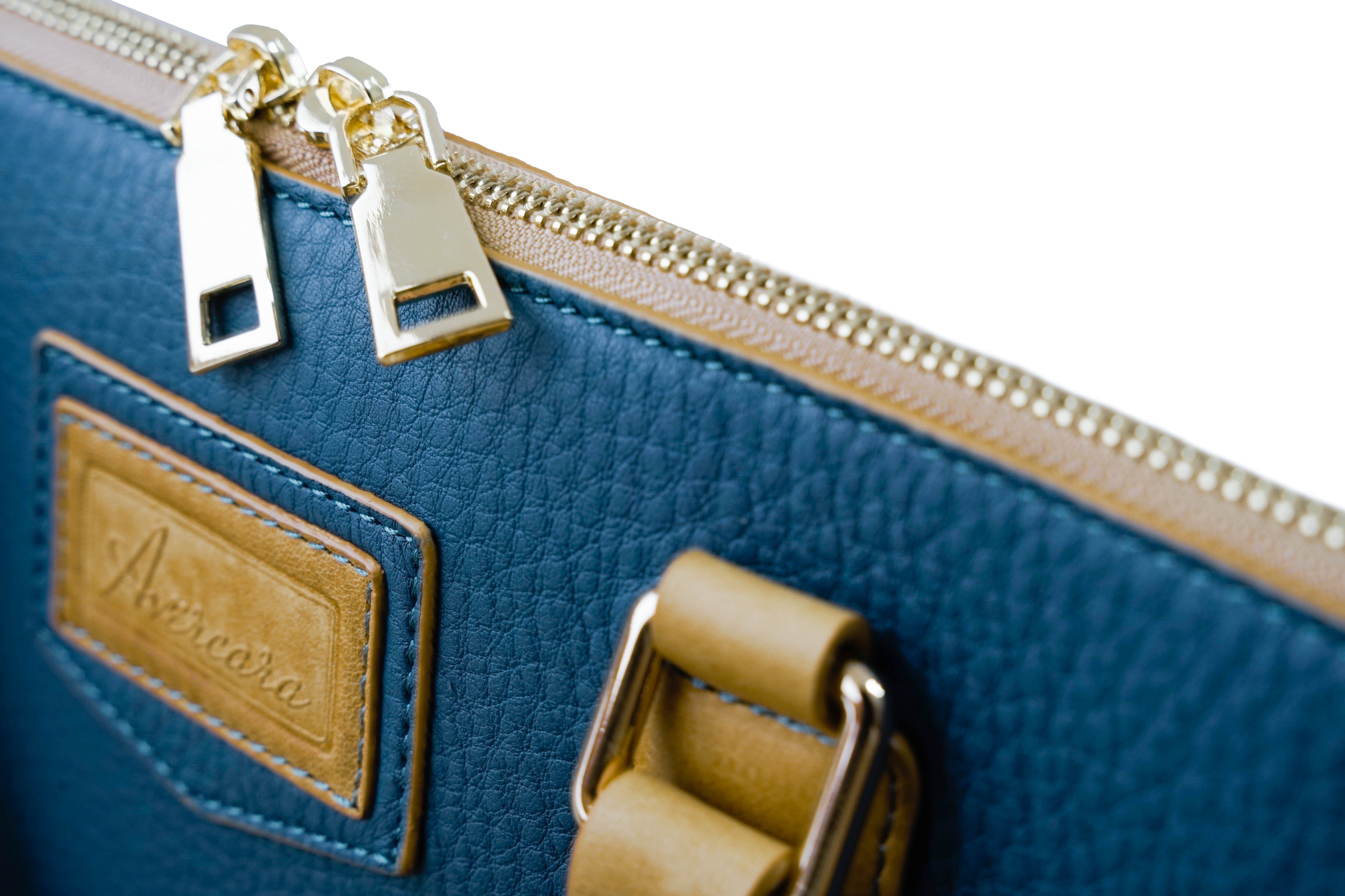 Duck Blue  Saddle Signature Leather Laptop Briefcase — Limited Edition 15"