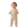 thumbnail image 4 of BOOMNY Toddler Girls Overalls Solid Sleeveless Jumpsuits for Kids Soft Baggy Fall Playsuits, 4 of 6