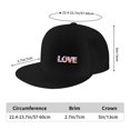 thumbnail image 4 of DouZhe Flat Brim Cap Snapback Hat, Love America Usa Us Flag Prints Adjustable Black Adult Baseball Cap, 4 of 7