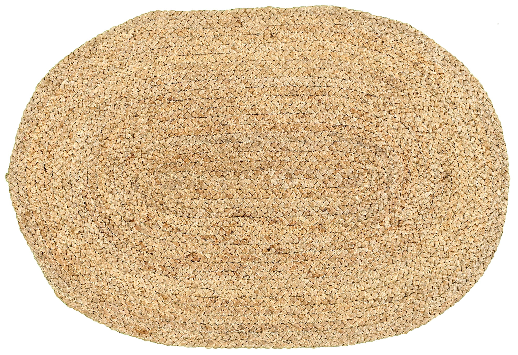 Ox Bay Cora 2' x 3' Natural Braided Jute Oval Indoor Area Rug