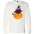 thumbnail image 3 of Inktastic Black Cat, Pumpkin, Cat With Witch Hat, Halloween Long Sleeve T-Shirt, 3 of 5