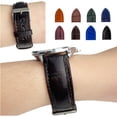 thumbnail image 6 of 21mm Dark Brown Leather Watch Band Alligator Watch Strap Quick Release Replacement Strap Soft Handmade Wristband Stainless Steel Vintage Gift for Men Father's Day Dad Son Husband DH-03-21MM, 6 of 8