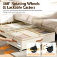 thumbnail image 2 of Under Bed Storage with Wheels, 58L Under Bed Storage Containers, Underbed Shoe Storage Organizer, Rolling Under Bed Metal Drawers for Clothes, Blankets (Beige, 2PK), 2 of 9