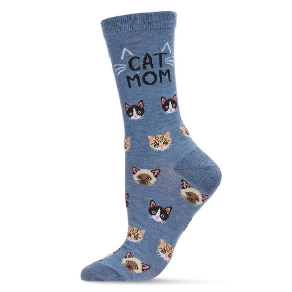 MeMoi Cat Mom Bamboo Blend Crew Socks - Mens - Male
